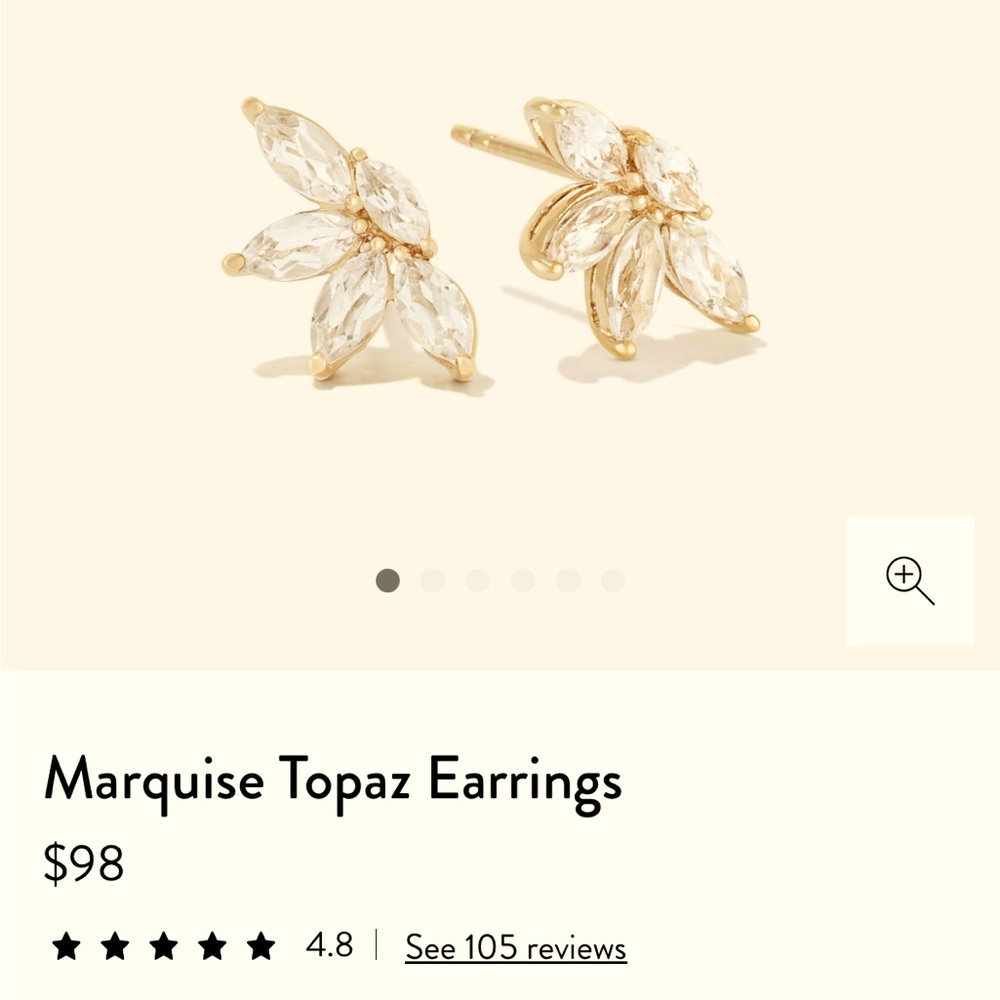 Mejuri Marquise Topaz earrings 18k gold vermeil